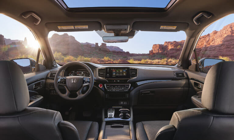 2022 Honda Passport interior front seats and infotainment system