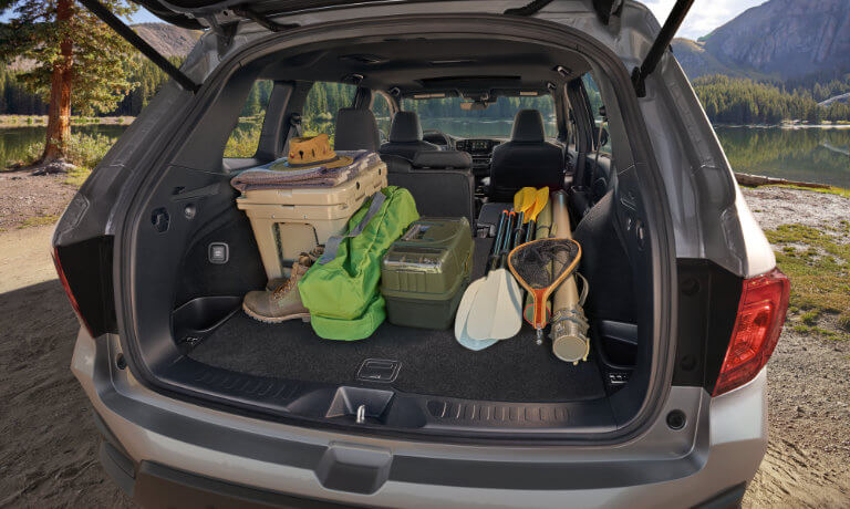 2022 Honda Passport trunk with fishing gear inside