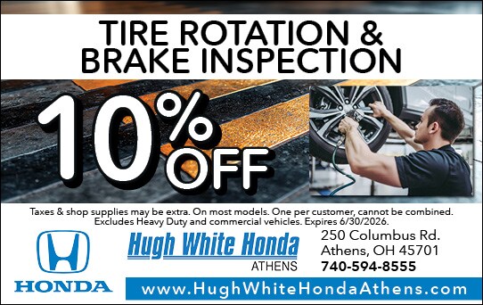 10% Off Tire Rotation and Brake Inspection