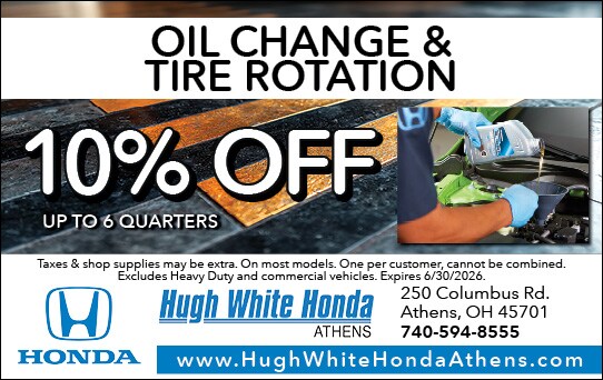 10% Off Oil Change and Tire Rotation