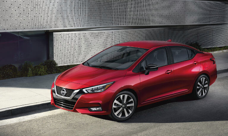 2021 Nissan Versa exterior parked outside building
