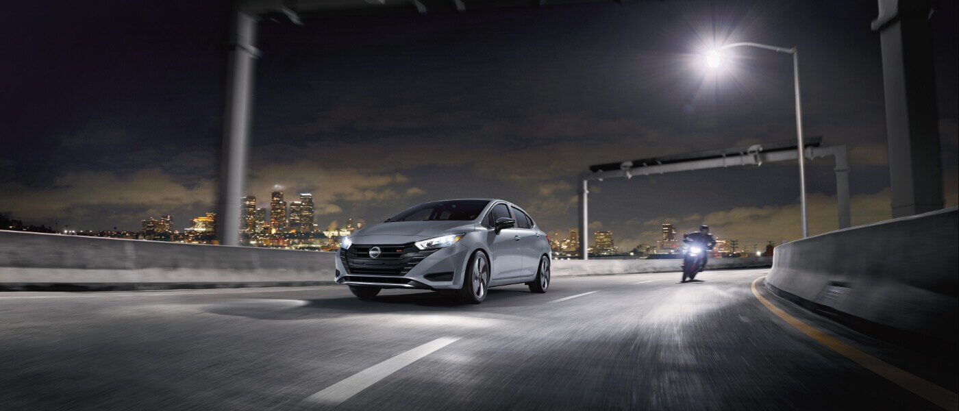 2024 Nissan Versa driving at night