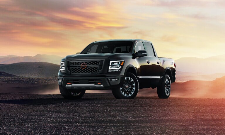 2023 Nissan TITAN parked at sunset
