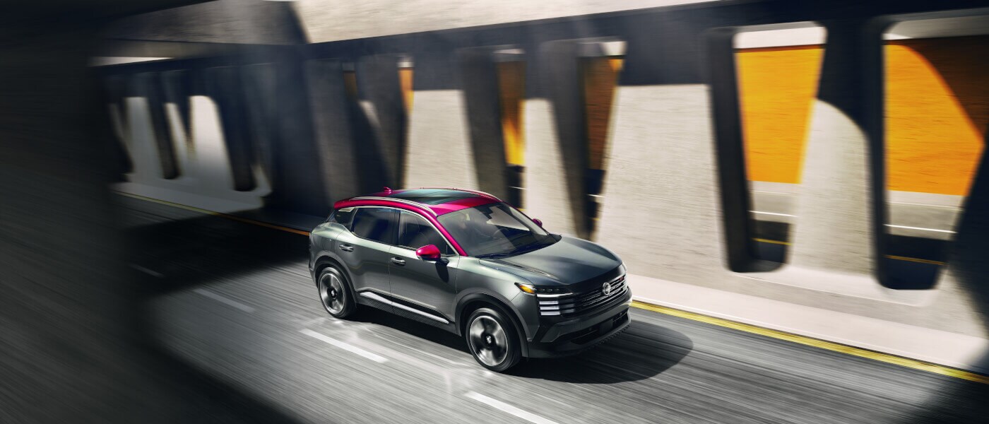 2025 Nissan Kicks driving fast underpass
