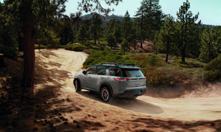 2025 Nissan Pathfinder offroading in forest