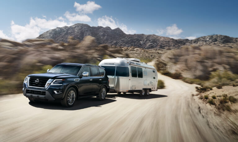 2024 Nissan Armada towing a camper