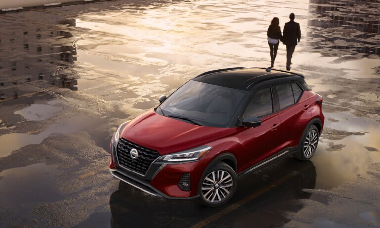 2022 Nissan Kicks parked on wet concrete