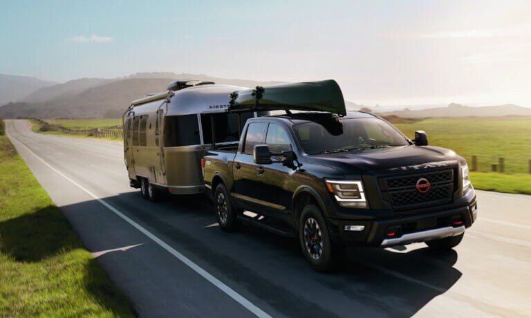 2023 Nissan TITAN towing a trailer