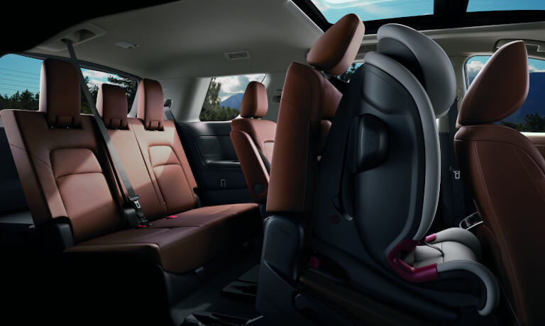 2024 Nissan Pathfinder with carseat folded forward