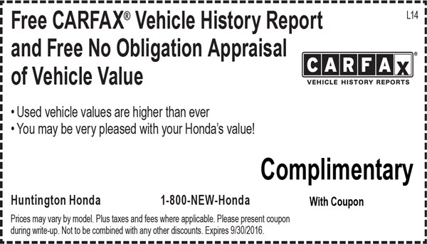 Huntington Honda CARFAX Report