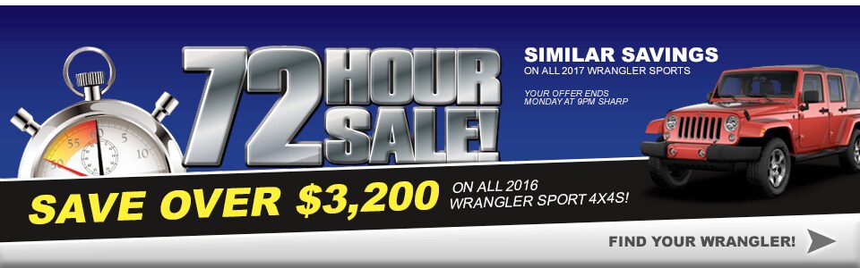New 2017/2016 Jeep Wrangler Sport Specials!