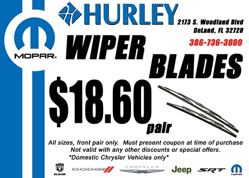 Wiper Blade Special in DelLand Florida at Hurley Cars
