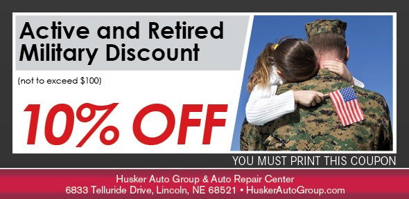 Military Discount Service Special, Lincoln, NE Automotive Service Coupon. If no image displays, the offer has ended.