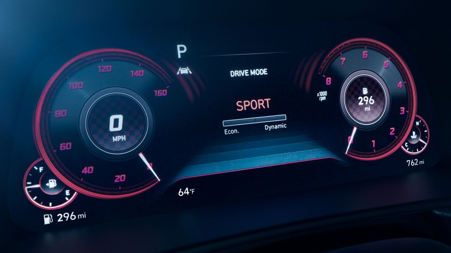 Instrument Panel of the 2020 Hyundai Sonata