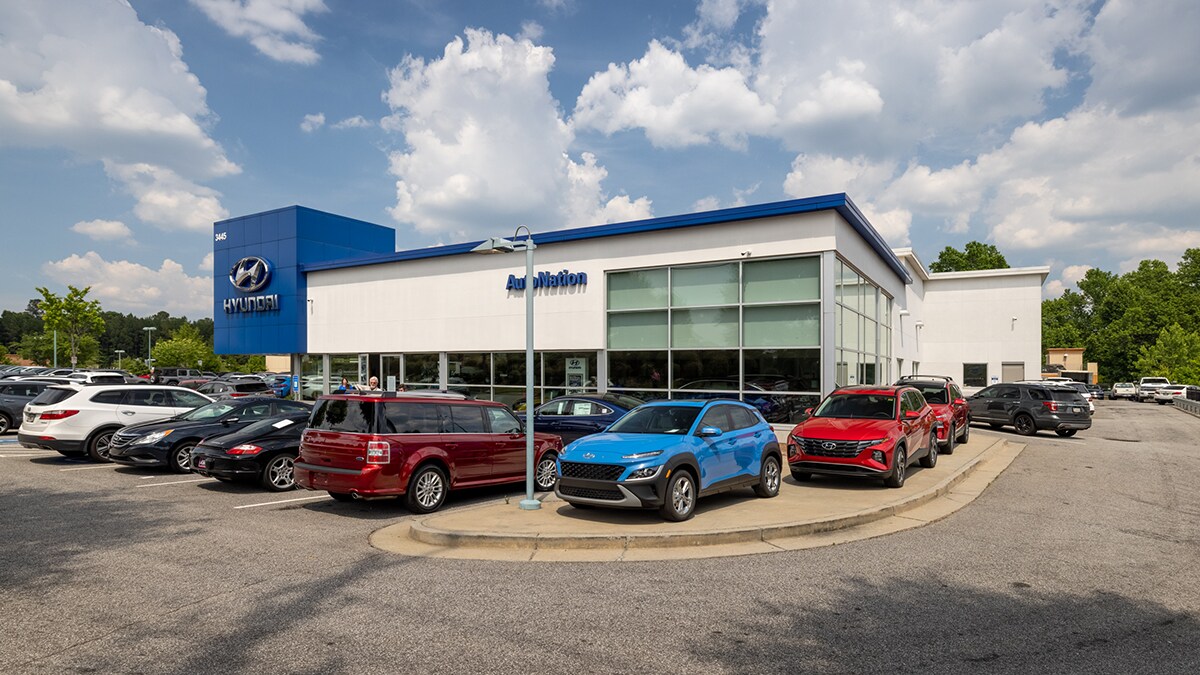 Exterior view of AutoNation Hyundai Mall of Georgia, a Hyundai dealer near Duluth