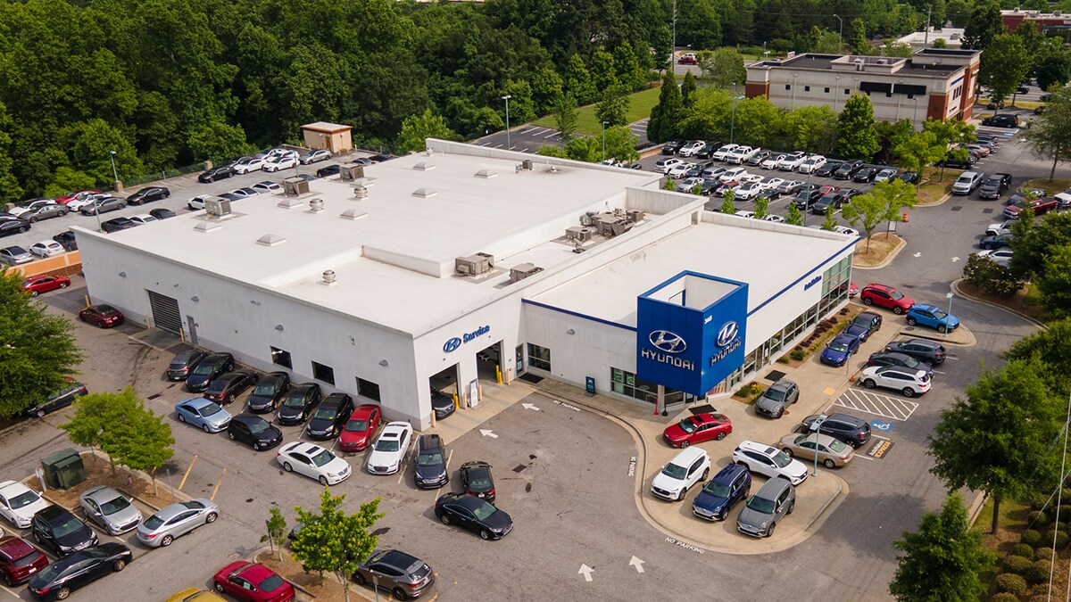 Exterior view of AutoNation Hyundai Mall of Georgia, a Hyundai dealer near Gainesville