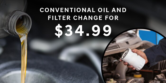 Conventional oil and filter change Conventional oil and filter change