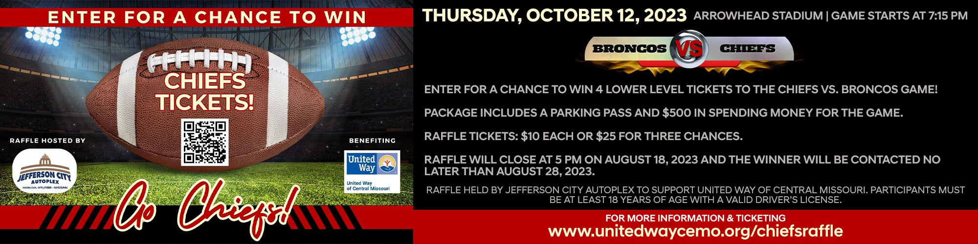 Kansas City Chiefs Ticket Raffle in Jefferson City, MO