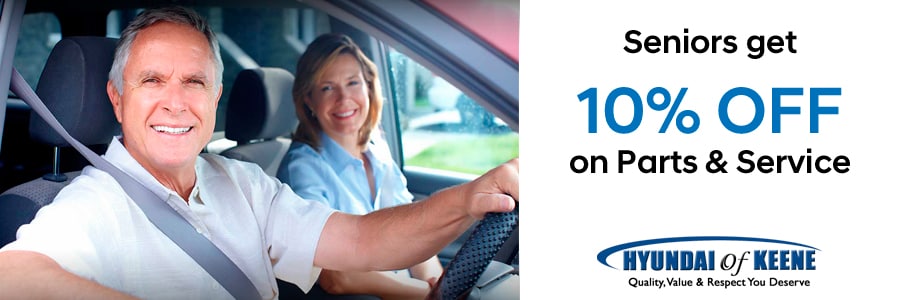 Seniors get 10% OFF on parts, accessories and service at Hyundai of Keene