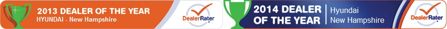 Hyundai of Keene, NH. 2013 and 2014 Dealer of the Year award from DealerRater.com