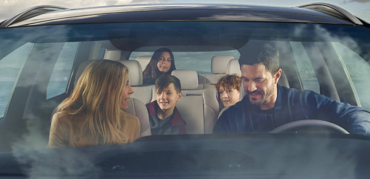 Family riding in a Hyundai