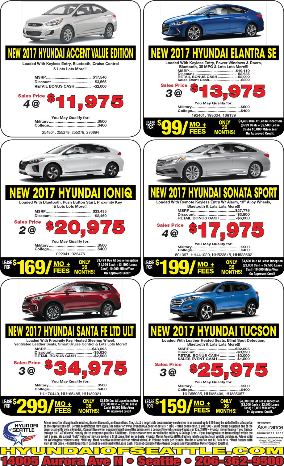 Seattle Hyundai of Seattle New 20172018 & Used Hyundai Cars