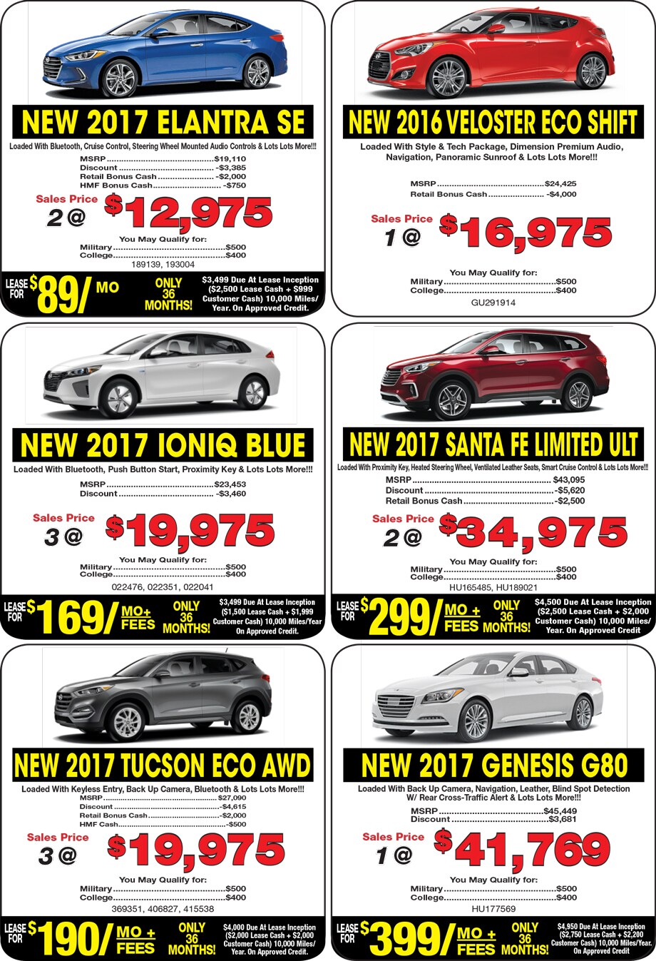 View This Weeks Featured New Hyundais