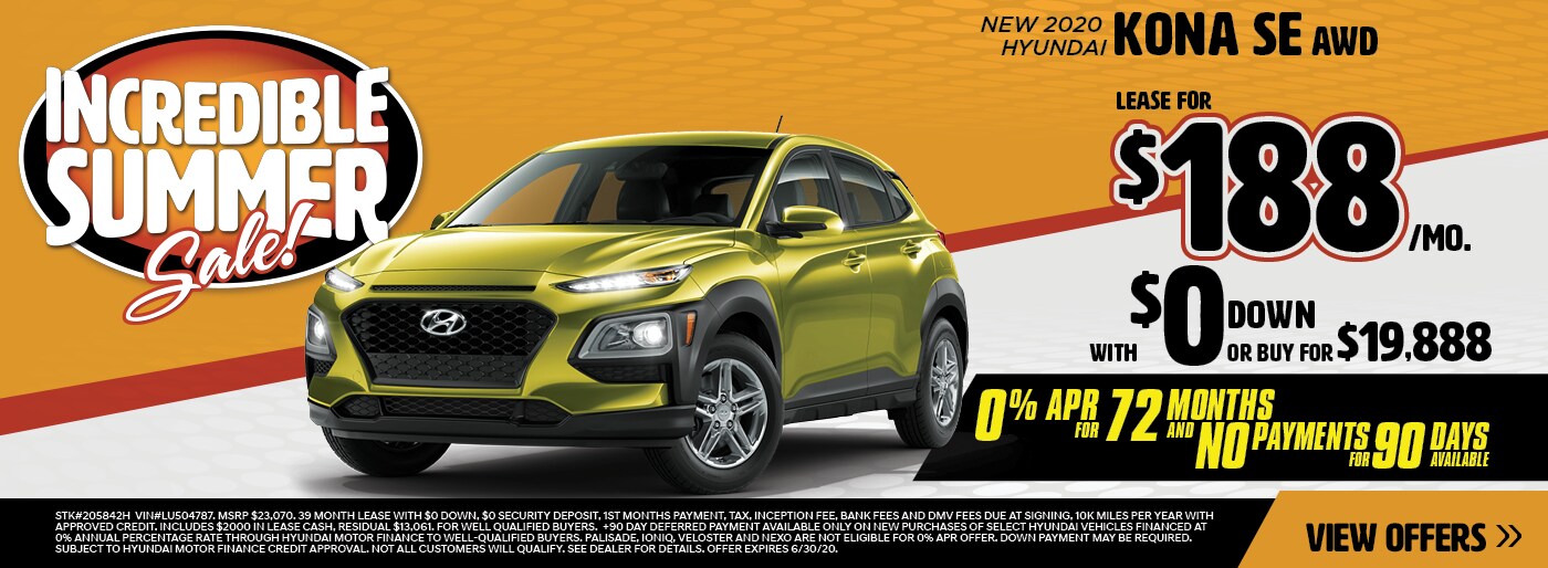 New 2020 Hyundai Kona Lease Deal NY