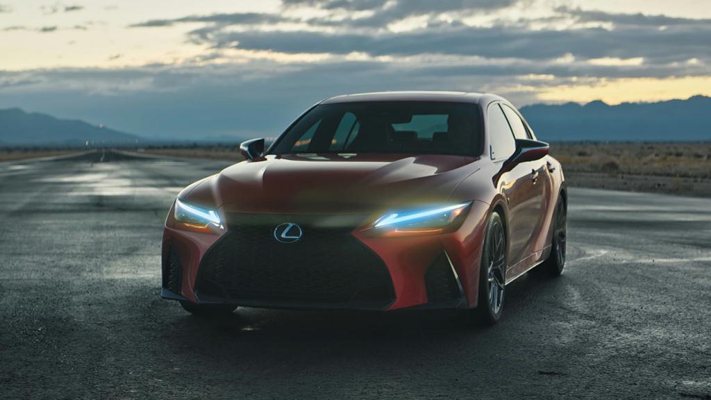 2022 Lexus IS 500 driving on the road