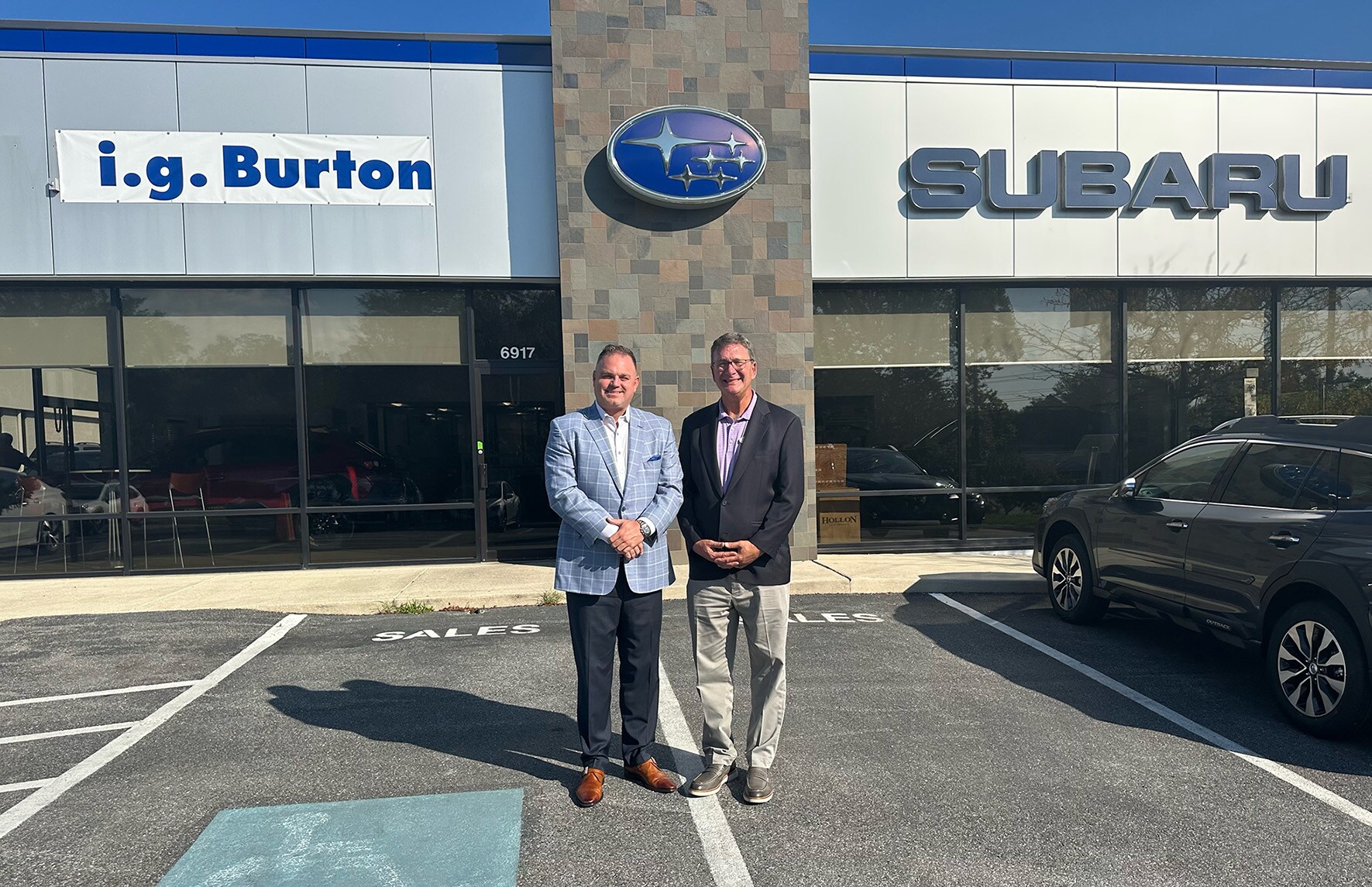 MJ Lofland and Charlie Burton in front of i.g. Burton Subaru of Glen Burnie.jpg