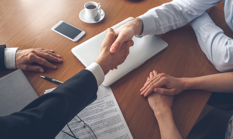 Financing Shaking hands for financing
