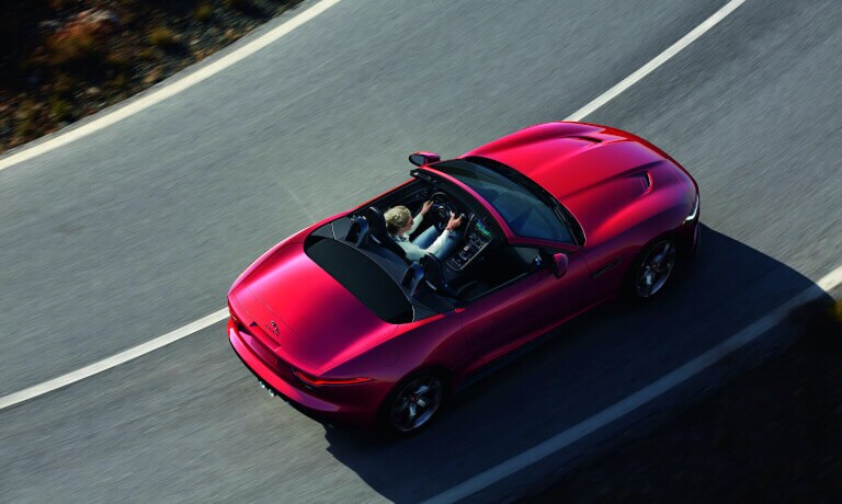 2021 Jaguar F-TYPE top view of a convertable