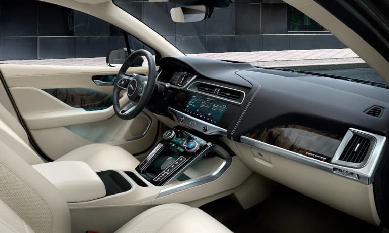 2020 Jaguar I-PACE white interior seating sideview
