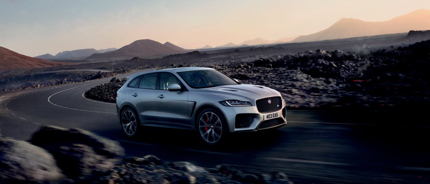 New Jaguar F-PACE driving side exterior view