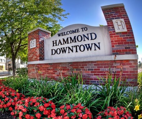 Brick sign for Hammond IN