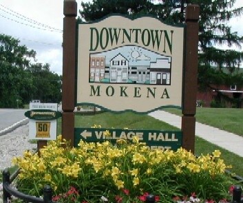 Mokena Town Welcome Sign Near Kia Dealership