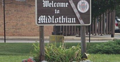 The Midlothian, IL Town Sign
