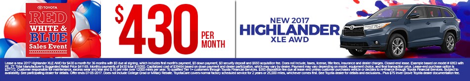 Highlander Lease Special