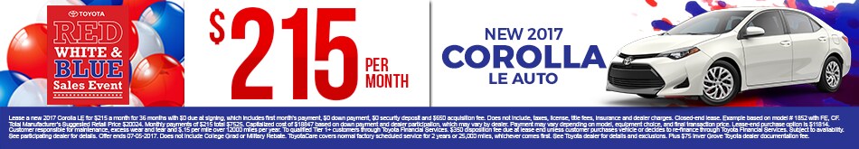 Corolla Lease Special