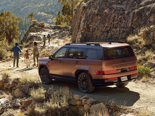 2026 Hyundai SANTA FE parked on the side of a mountain