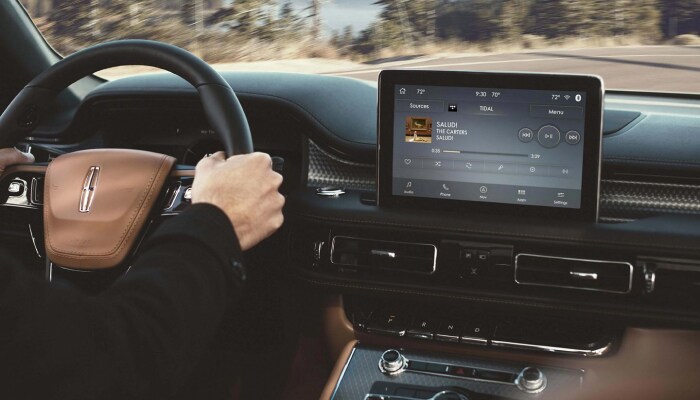 Touchscreen display inside the 2020 Lincoln Aviator