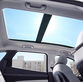 The 2022 Hyundai Tucson vs. The 2022 Hyundai Santa Fe at Jack Giambalvo Hyundai | Tucson's sunroof from interior view