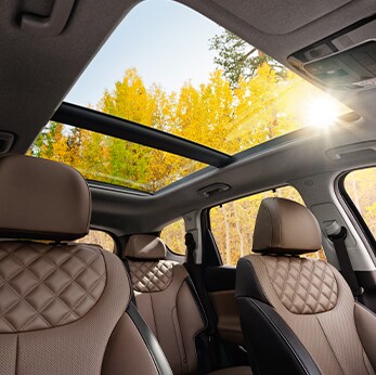 The 2022 Hyundai Tucson vs. The 2022 Hyundai Santa Fe at Jack Giambalvo Hyundai | Santa Fe's sunroof from interior view