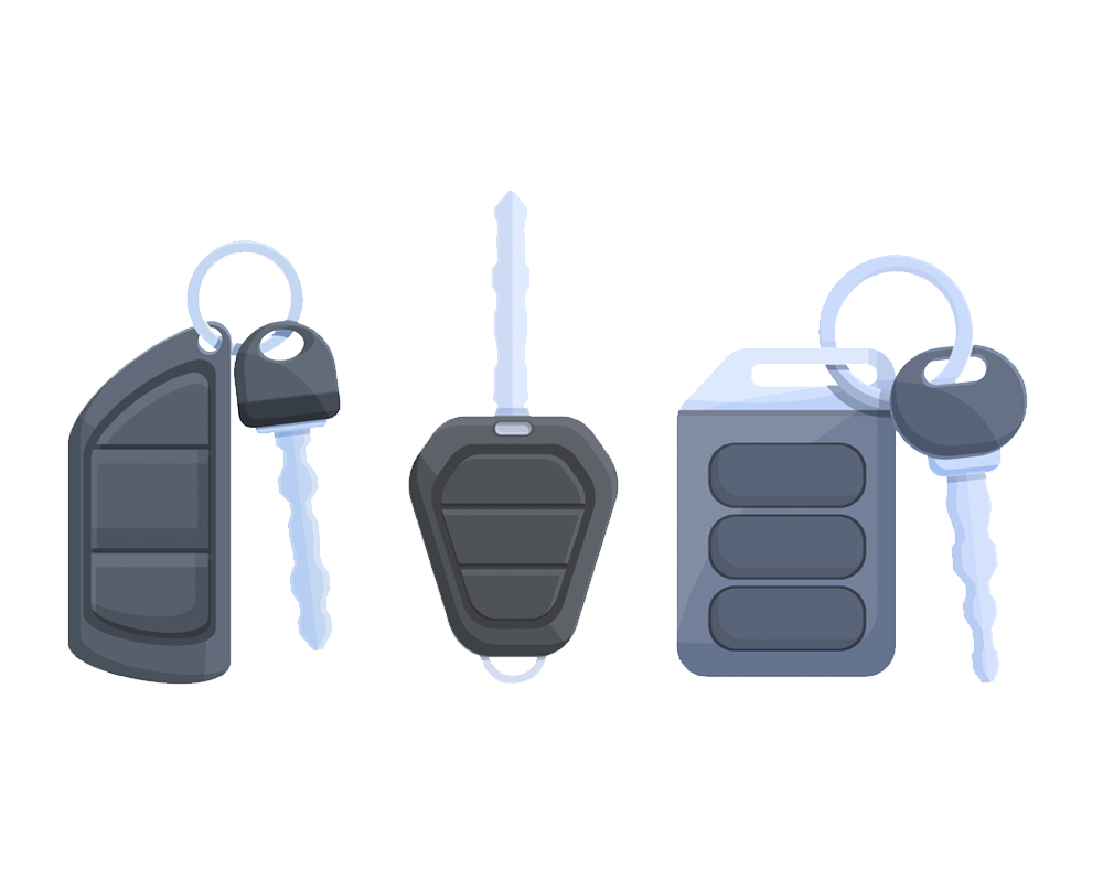 High Cost of Replacing a Car Key | Jack Giambalvo Hyundai | Three Different Illustrated Pairs of Car Keys