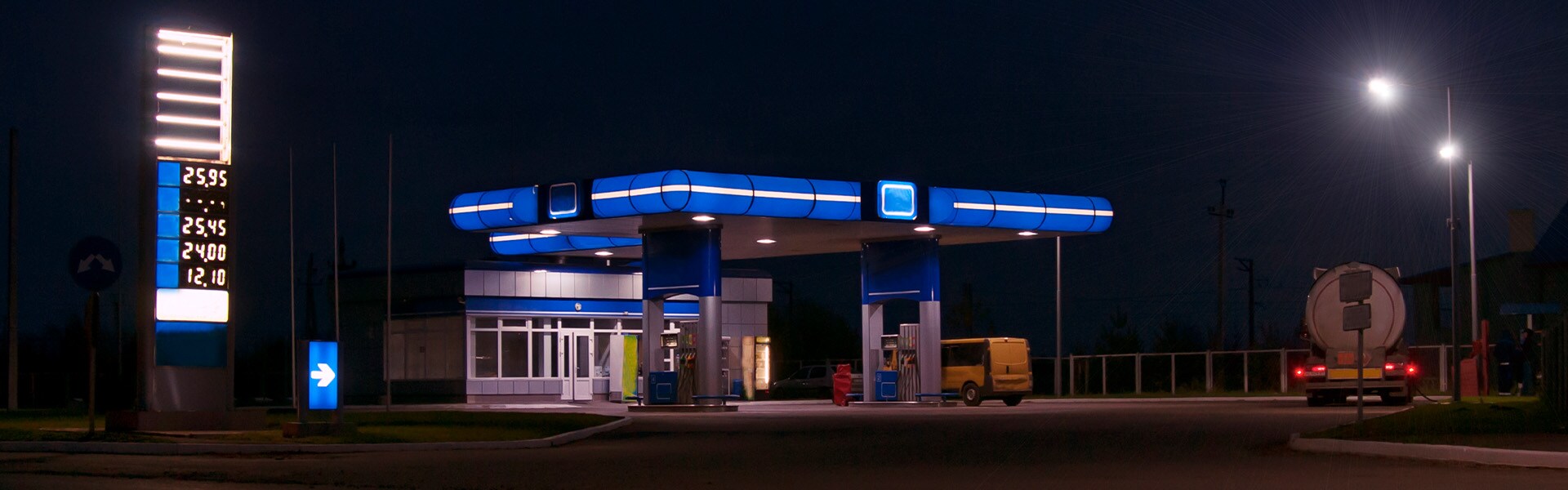 What Type of Gas is Best for My Car? At Jack Giambalvo Hyundai in York | Gas Station Lit Up at Night