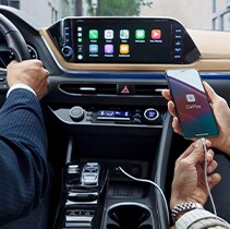The 2021 Hyundai Elantra vs. The 2021 Hyundai Sonata at Jack Giambalvo Hyundai | Connecting and using phone with Sonata's touchscreen