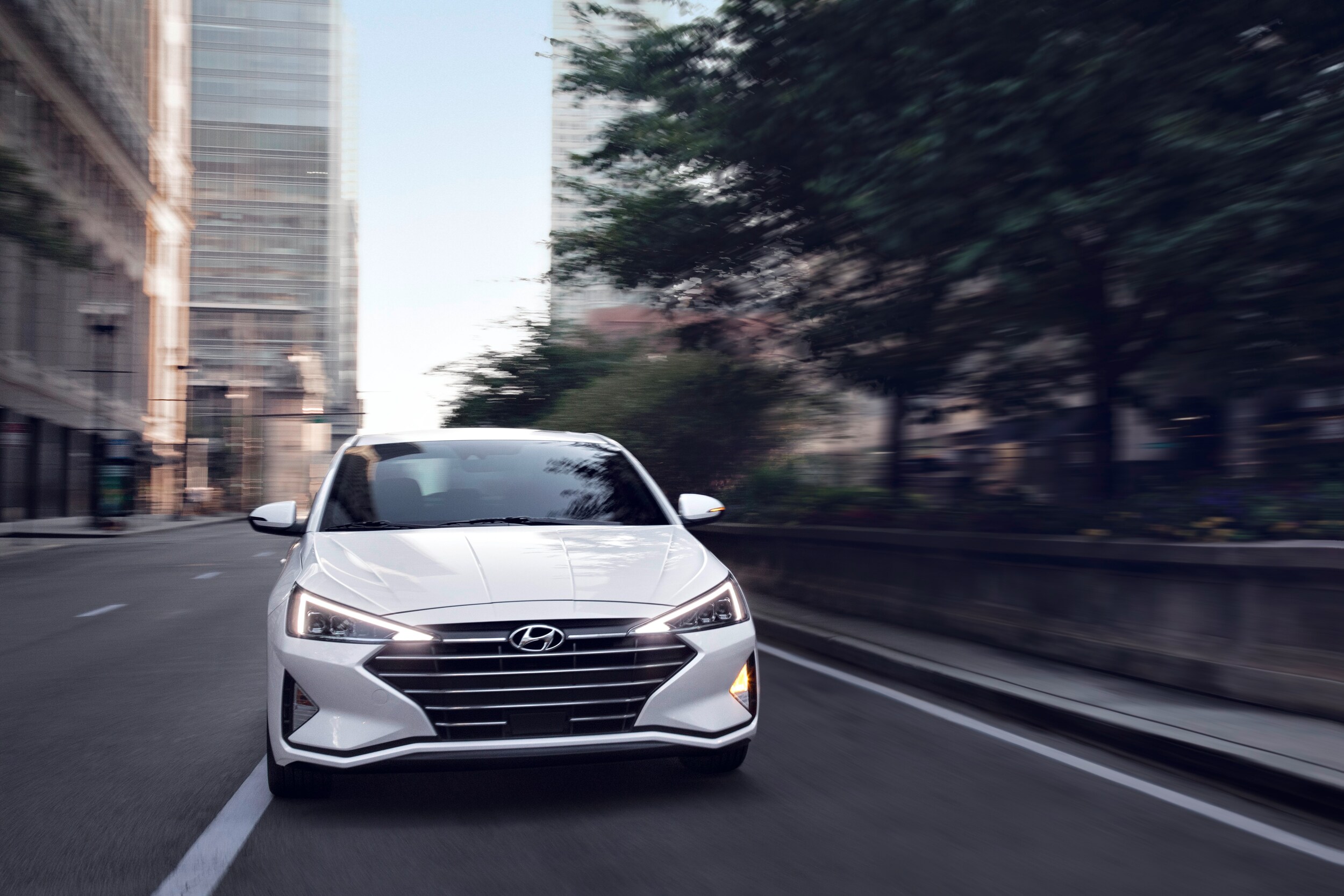 Jack Giambalvo Hyundai is a Hyundai Dealership in York near Red Lion, PA | 2020 Hyundai Elantra driving downtown