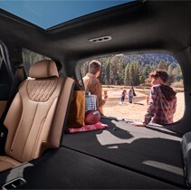Model Features of the 2022 Hyundai Santa Fe at Jack Giambalvo Hyundai | Santa Fe's trunk space and foldable seats