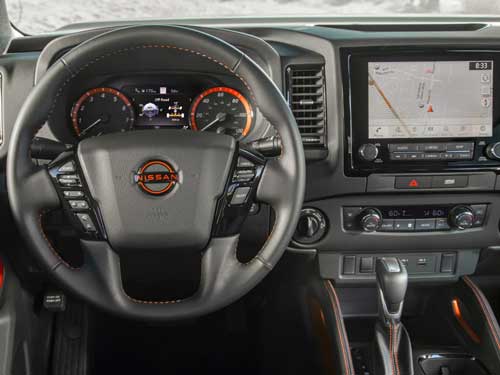 Drivers view of the 2023 Nissan Frontier