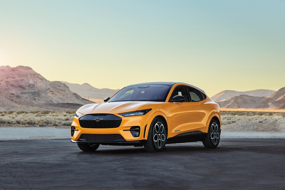 2023 Ford Mustang Mach-E in front of landscape